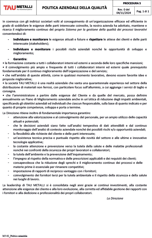 TAU_Politica_Aziendale